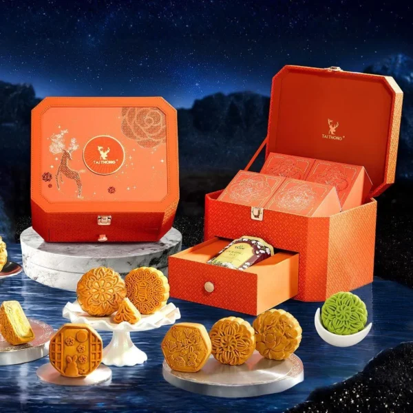Hộp bánh trung thu lộc lưu quang ( cam thái dương) set 24