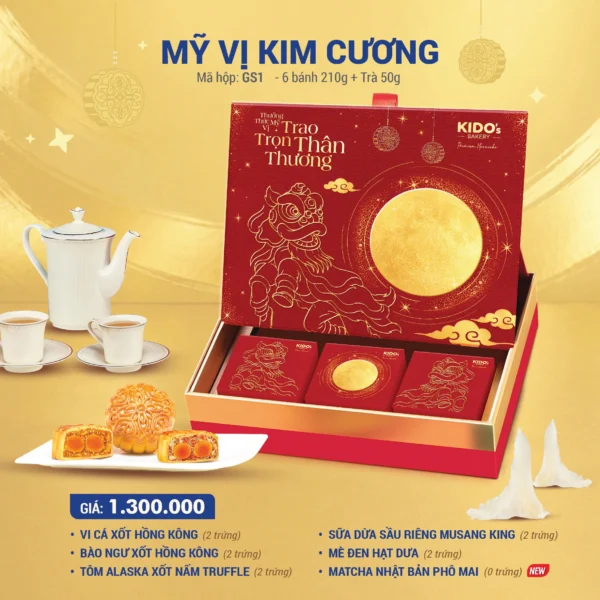 Hộp Bánh Trung Thu KIDO Mỹ Vị Kim Cương