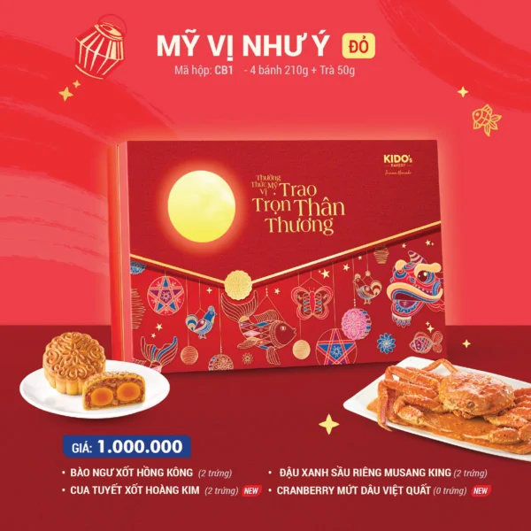 Hộp Bánh Trung Thu KIDO Mỹ Vị Như Ý - Đỏ