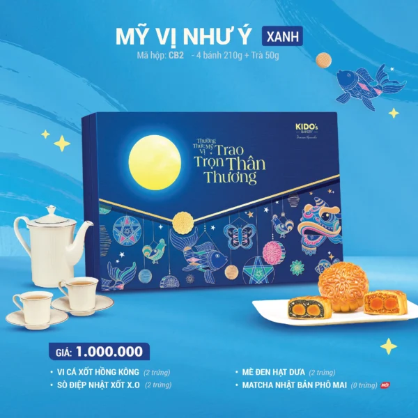 Hộp Bánh Trung Thu KIDO Mỹ Vị Như Ý - Xanh