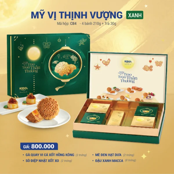 Hộp Bánh Trung Thu KIDO Mỹ Vị Thịnh Vượng - Xanh